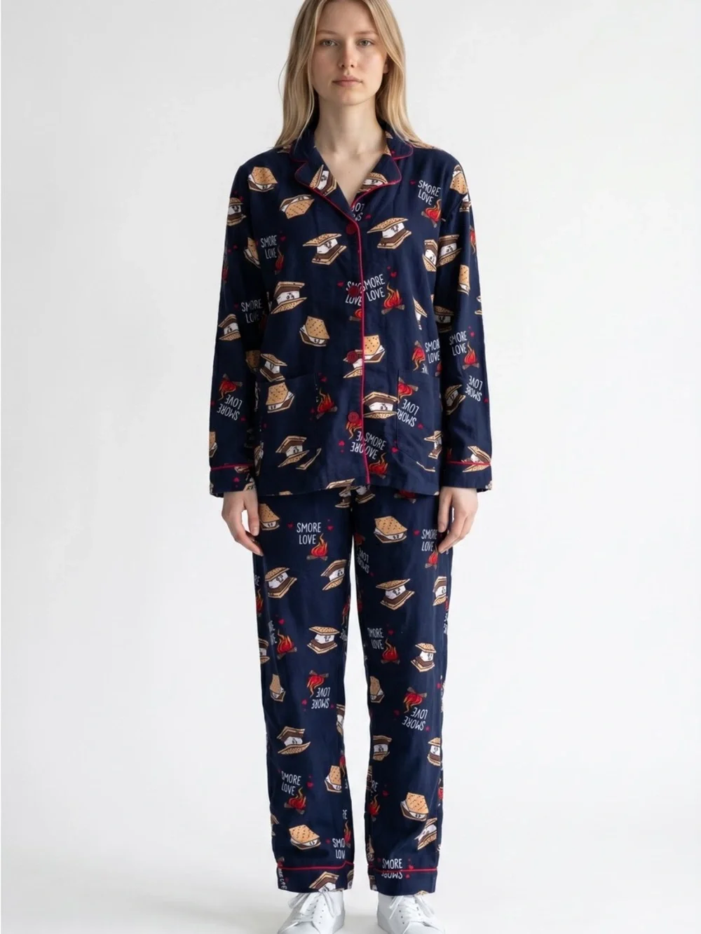 PJ SALVAGE S’mores Print Flannel Pajamas